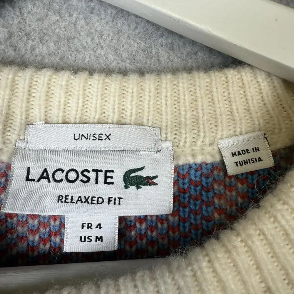 Lacoste Knit Men's Big Tartan Plaid Jacquard Crew Neck Sweater Unisex Medium